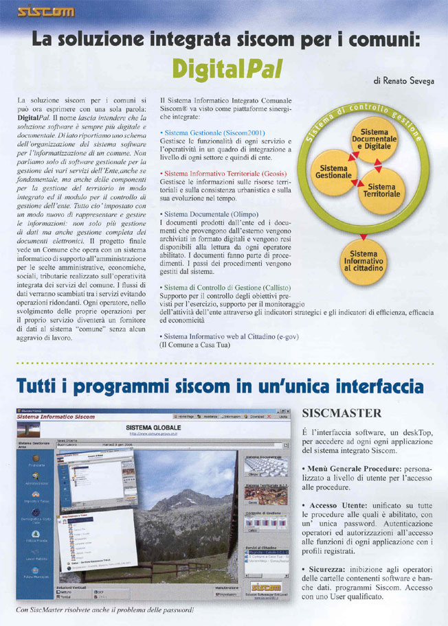 La soluzione integrata siscom per i comuni: DigitalPal
