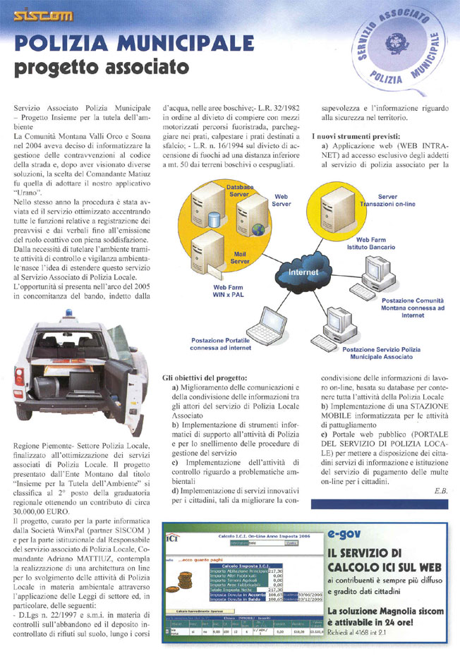 Polizia municipale, progetto associato